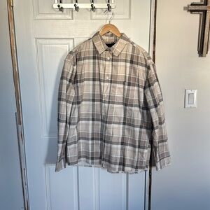 White and grey flannel